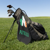 名前をカスタムするケルトアイルランドシャムロックアイルランド国旗 ゴルフタオル (グリーン)