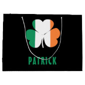 名前をカスタムするケルトアイルランドシャムロックアイルランド国旗 ラージペーパーバッグ (裏面)