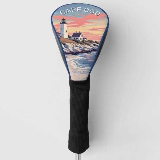 名前をカスタムするケープコッドマサチューセッツ ゴルフヘッドカバー (正面)