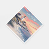 名前をカスタムするケープコッドマサチューセッツ スタンダードランチョンナプキン (角)