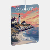 名前をカスタムするケープコッドマサチューセッツ メタルオーナメント (正面右)