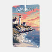 名前をカスタムするケープコッドマサチューセッツ メタルオーナメント (正面左)