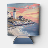 名前をカスタムするケープコッドマサチューセッツ 缶クーラー (正面)
