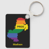 名前をカスタムするゲイユニコーン キーホルダー (裏面)