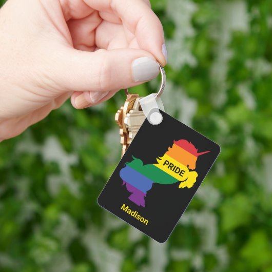 名前をカスタムするゲイユニコーン キーホルダー (手)