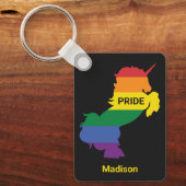 名前をカスタムするゲイユニコーン キーホルダー (正面)