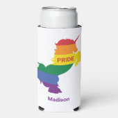 名前をカスタムするゲイユニコーン スリム缶クーラー (Seltzer正面)