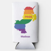 名前をカスタムするゲイユニコーン スリム缶クーラー (正面)