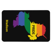 名前をカスタムするゲイユニコーン マグネット (横)