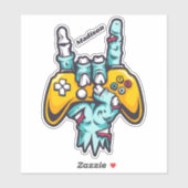 名前をカスタムするゲーマーゾンビスティッカー シール (シート)