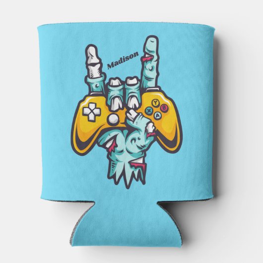 名前をカスタムするゲーマーゾンビ 缶クーラー (裏面)