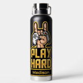 名前をカスタムするゲーマー ウォーターボトル (背面)