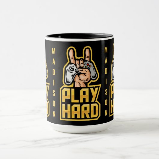 名前をカスタムするゲーマー マグカップ (中央)