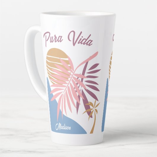 名前をカスタムするコスタリカモットプラヴィダ カフェラテマグ (左アングル)