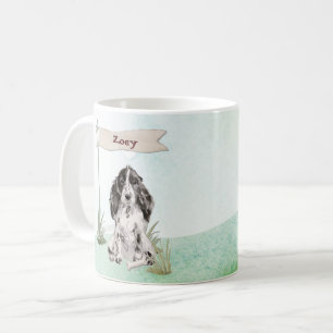 名前をカスタムするコッカースパニエル犬ペットドッグ コーヒーマグカップ
