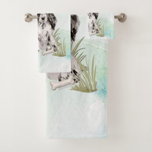 名前をカスタムするコッカースパニエル犬ペットドッグ バスタオルセット (インサイチュ)