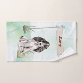 名前をカスタムするコッカースパニエル犬ペットドッグ バスタオルセット (ハンドタオル)