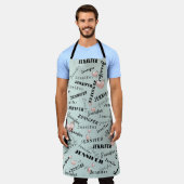 名前をカスタムするコラージュ エプロン (着用した状態)