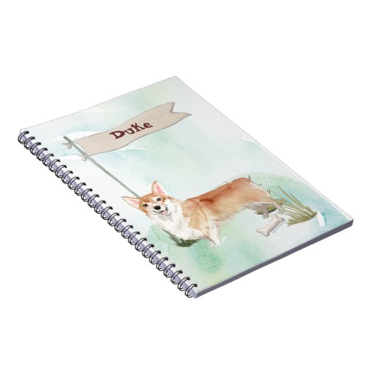 名前をカスタムするコルギペットドッグ ノートブック (右側)