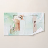 名前をカスタムするコルギペットドッグ バスタオルセット (ハンドタオル)