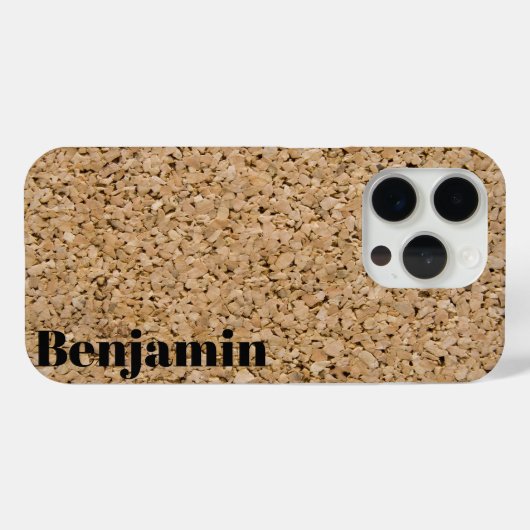 名前をカスタムするコルクボードのテクスチャパターン写真 Case-Mate iPhoneケース (裏面 (横))