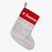 名前をカスタムするコンピュータ科学バイナリストッキング スモールクリスマスストッキング (正面 (吊り時))
