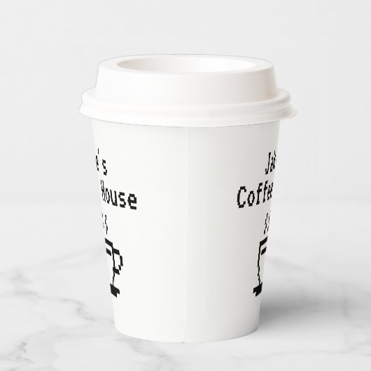 名前をカスタムするコーヒーショップロゴ紙ドリンクカップ 紙コップ (右)