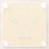 名前をカスタムするコーンon orange ガラスコースター (裏面)