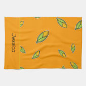 名前をカスタムするコーンon orange キッチンタオル (横)