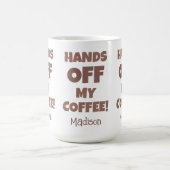 名前をカスタムするコー警告ヒー コーヒーマグカップ (中央)