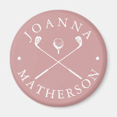 名前をカスタムするゴルフクラブ埃バラ及びホワイトマグネット マグネット (正面)