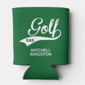 名前をカスタムするゴルフパパグリーンホワイト 缶クーラー (裏面)