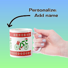 名前をカスタムするサイクリスト コーヒーマグカップ