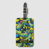 名前をカスタムするサイケデリック漬物 ラゲッジタグ (正面縦)