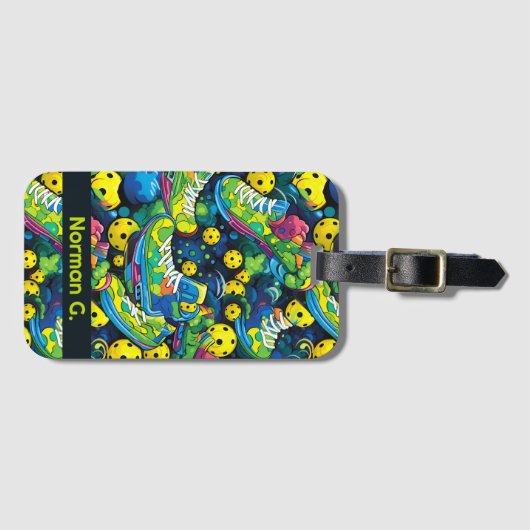 名前をカスタムするサイケデリック漬物 ラゲッジタグ (正面横)