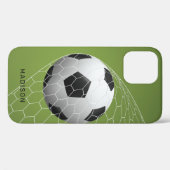 名前をカスタムするサッカーゴールの電話ケース Case-Mate iPhoneケース (裏面 (横))
