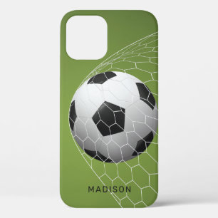 名前をカスタムするサッカーゴールの電話ケース iPhone 12ケース