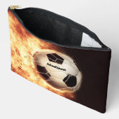 名前をカスタムするサッカーゴール アクセサリーポーチ (見開き)