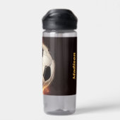 名前をカスタムするサッカーゴール ウォーターボトル (背面)