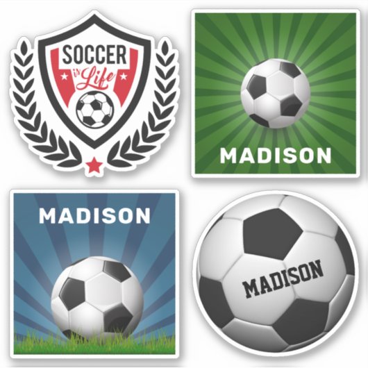 名前をカスタムするサッカーシール シール (正面)