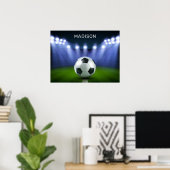 名前をカスタムするサッカースタジアムのポスター ポスター (ホームオフィス)