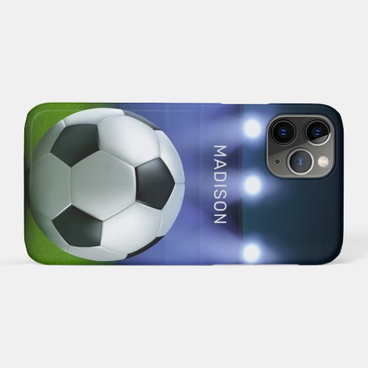 名前をカスタムするサッカースタジアムの電話ケース Case-Mate iPhoneケース (裏面(横))