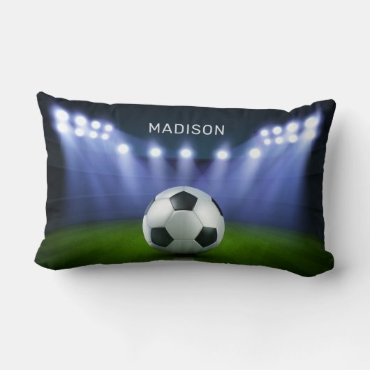 名前をカスタムするサッカースタジアム枕 ランバークッション (裏面)