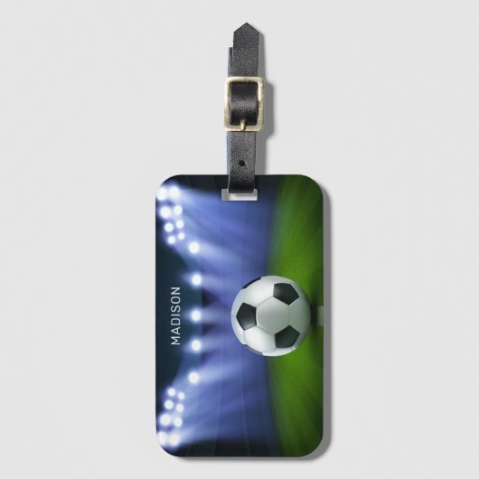 名前をカスタムするサッカースタジアム ラゲッジタグ (正面縦)