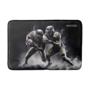 名前をカスタムするサッカープレーヤーイラストレーション バスマット