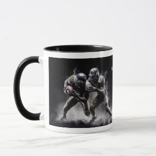 名前をカスタムするサッカープレーヤーイラストレーション マグカップ