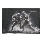 名前をカスタムするサッカープレーヤーイラストレーション 枕カバー (正面)