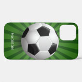 名前をカスタムするサッカーボールのケース Case-Mate iPhoneケース (裏面 (横))