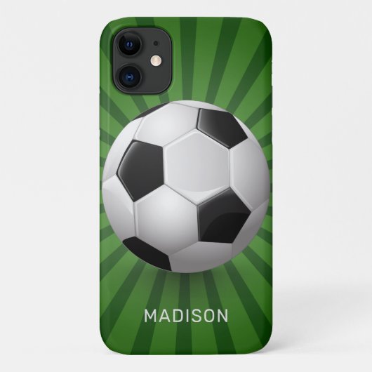 名前をカスタムするサッカーボールのケース Case-Mate iPhoneケース (裏面)