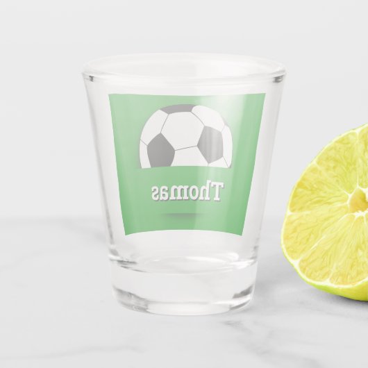 名前をカスタムするサッカーボール、サッカーファンパーティー/スポーツ ショットグラス (裏面)